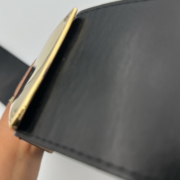 St. John Ladies Leather Belt Wide Large Gold Buckle SzSmall - Picture 10 of 14